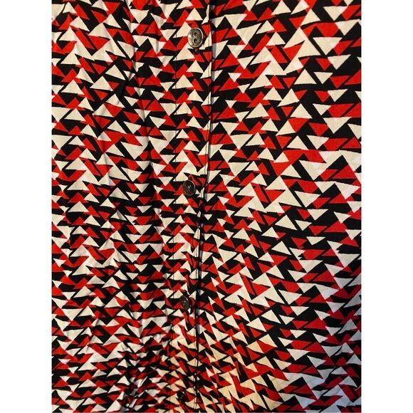 J Jill women’s red black white triangle print tab sleeve dress S/XL - Picture 3 of 4